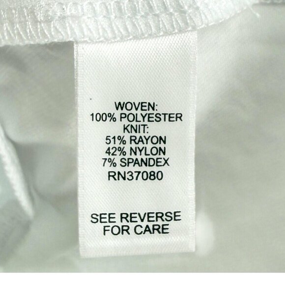 Cato Womens L White High-Low Ruffle Sleeve Top Flowy Blouse Stretch Round Neck - Picture 12 of 16